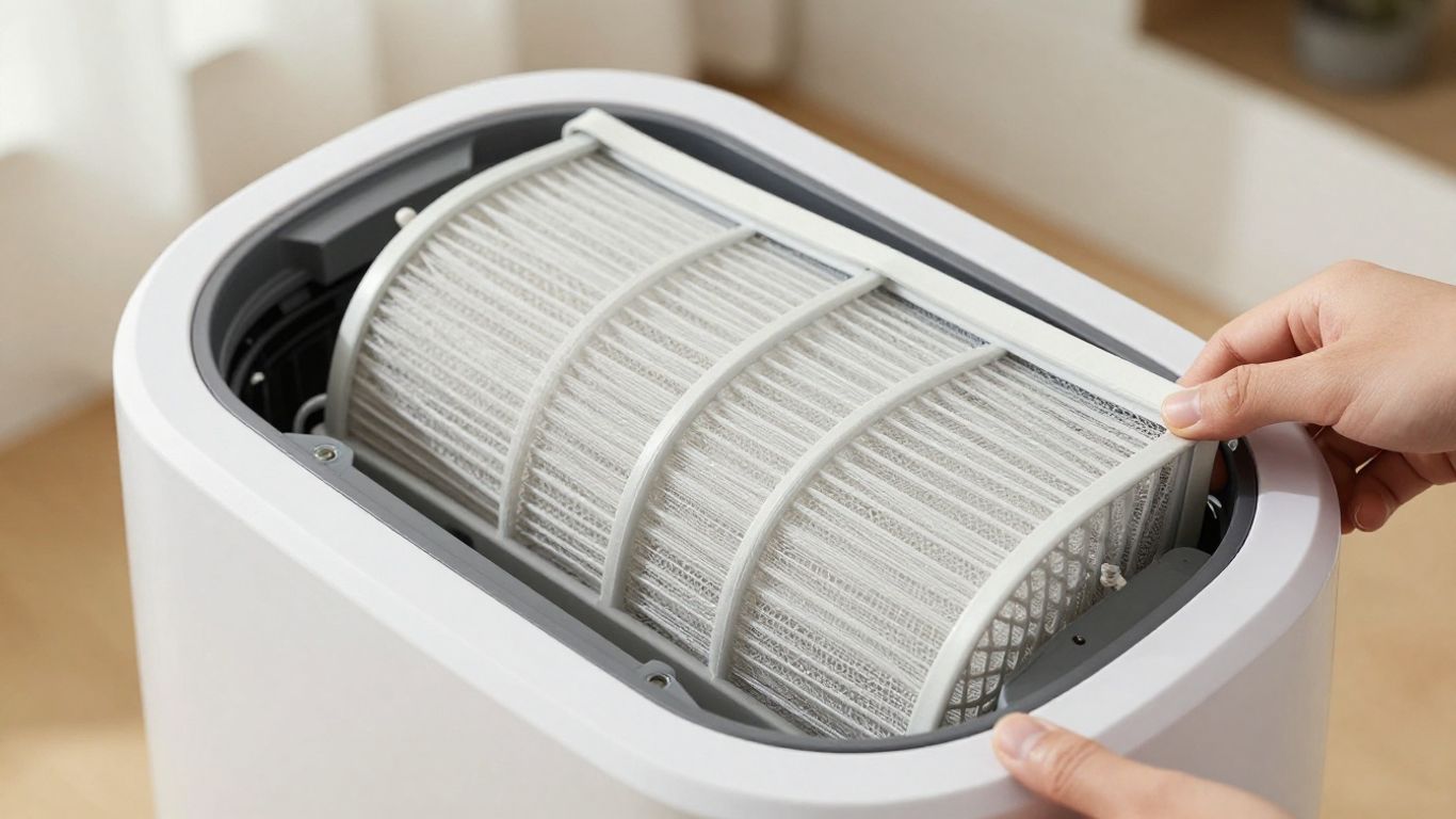 Close-up of a clean air filter
