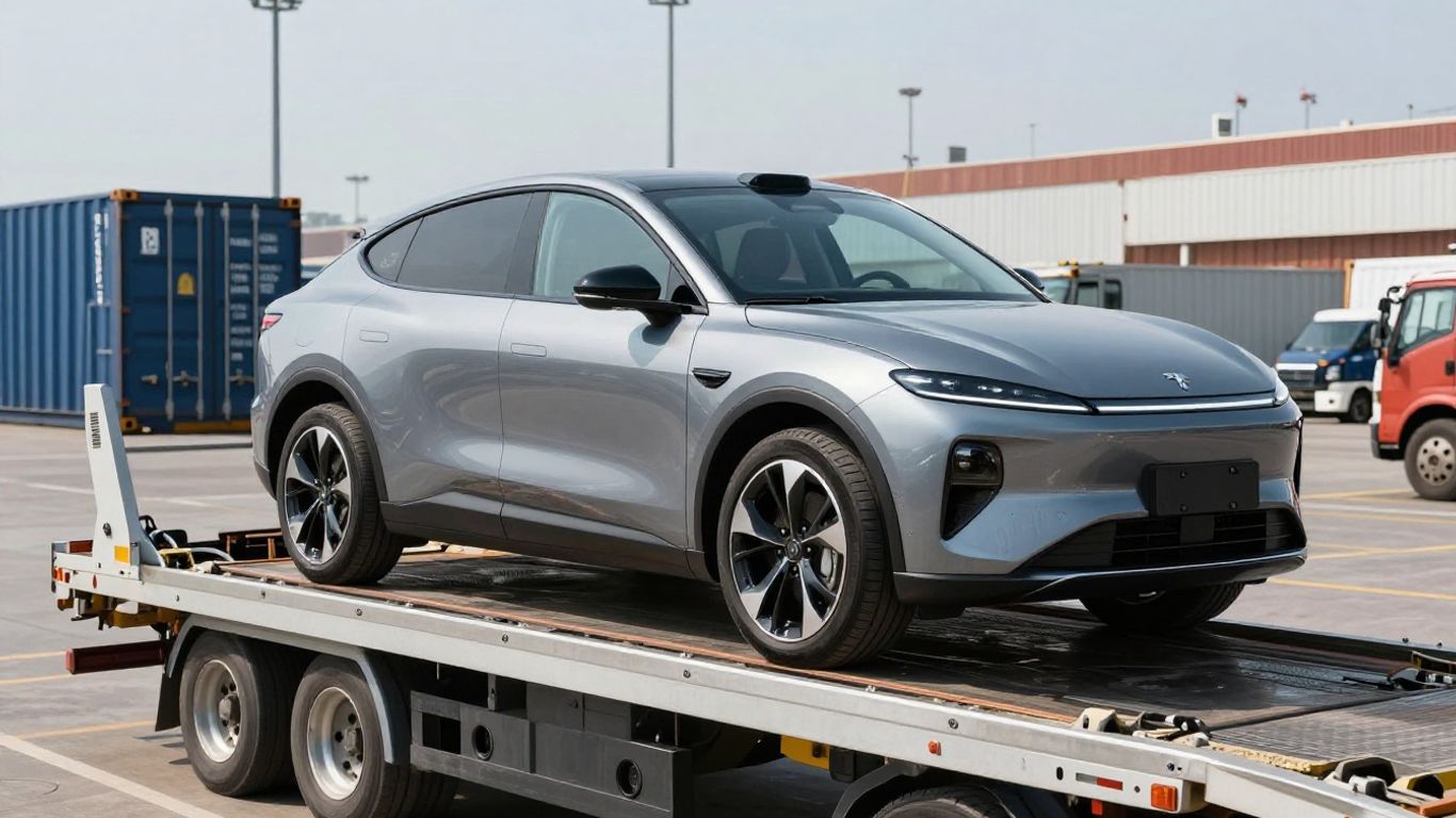 Autoimport in die Schweiz: Auto auf Transporter