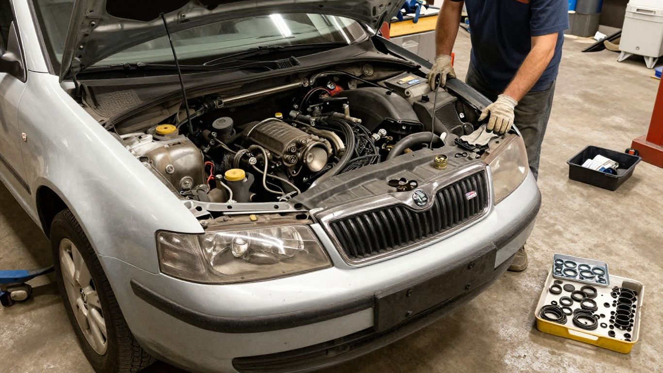 Used engine prepared for careful workshop installation