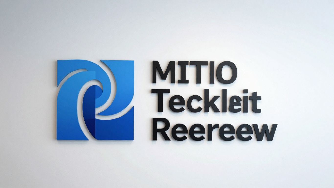 MIT Technology Review logo, modern and sleek.