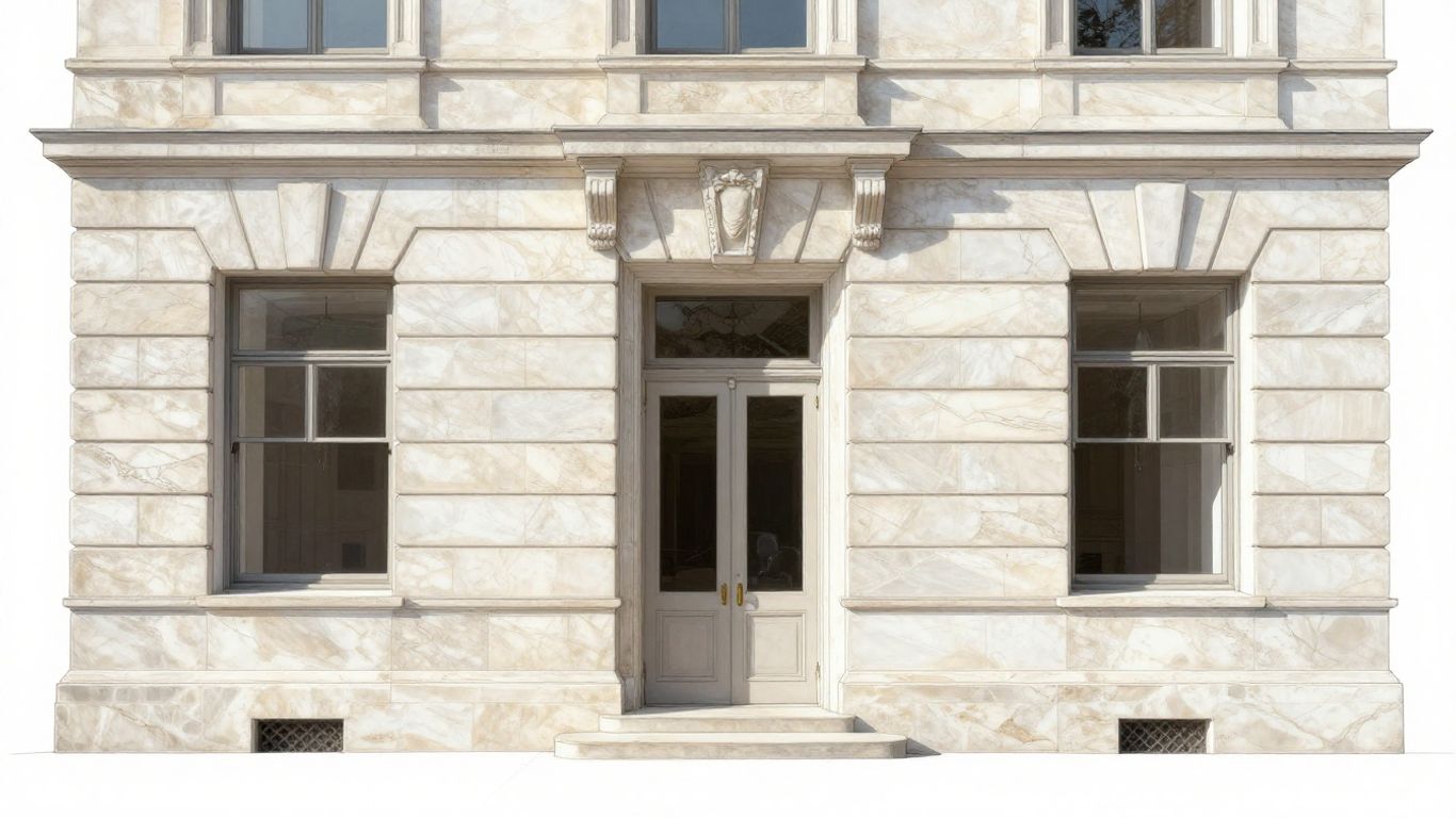 白色石灰石建筑立面草图