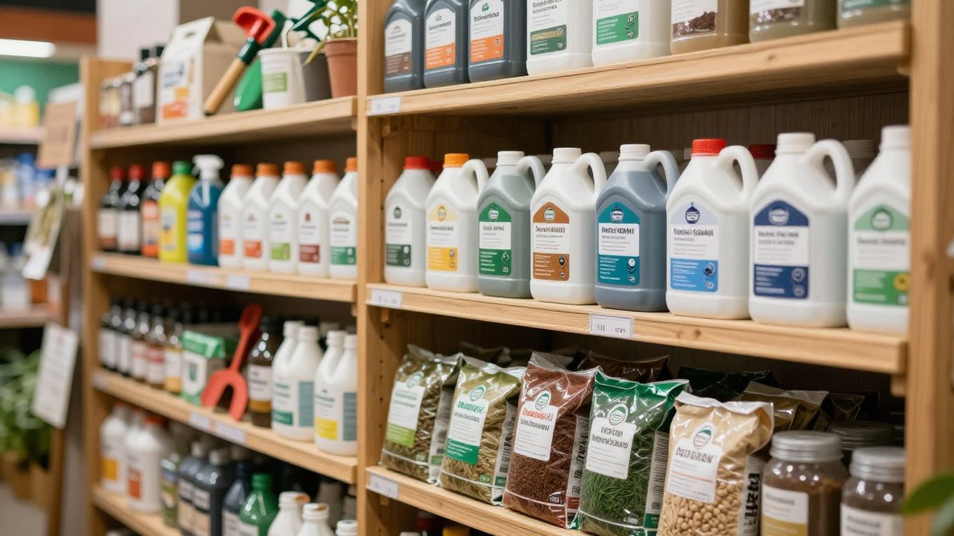Local garden center shelves