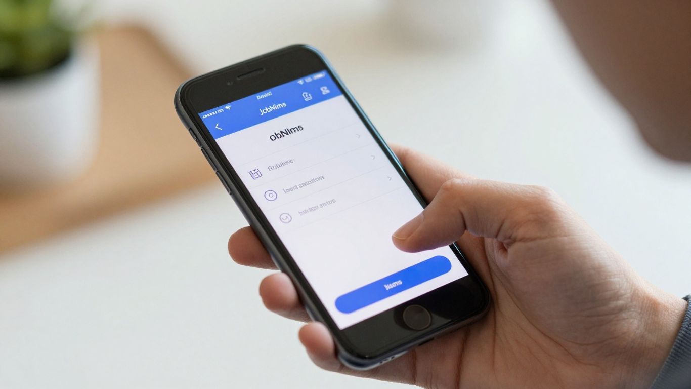 JobNimbus login screen on a smartphone.