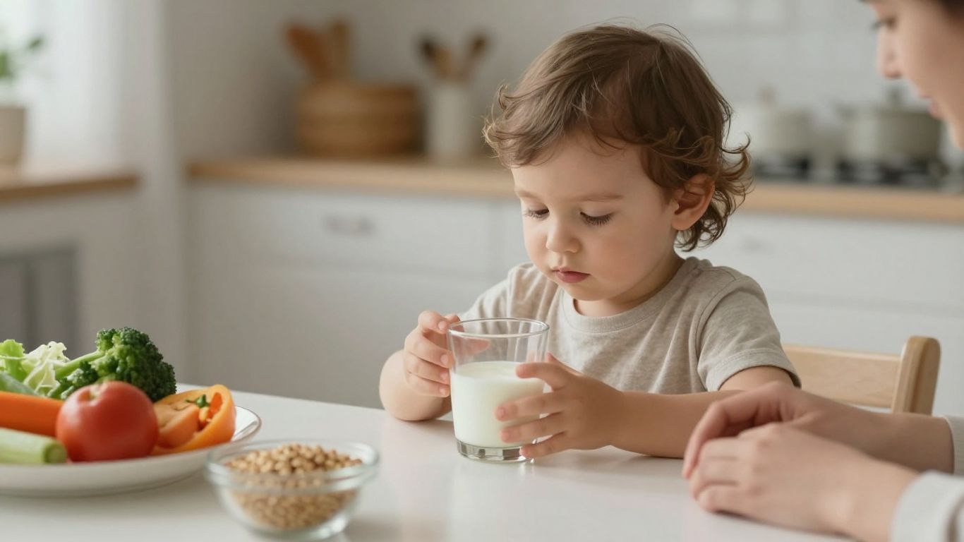 Familia ofreciendo leche al bebé