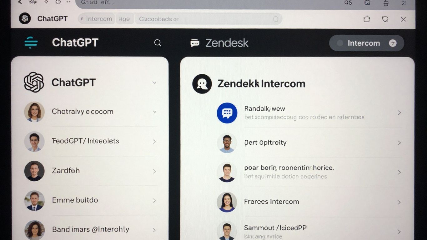 comparaison chatgpt zendesk intercom chatbot service client