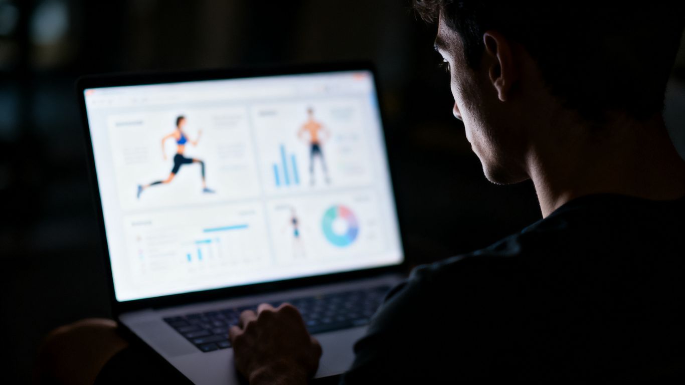 A computer screen showing a fitness website