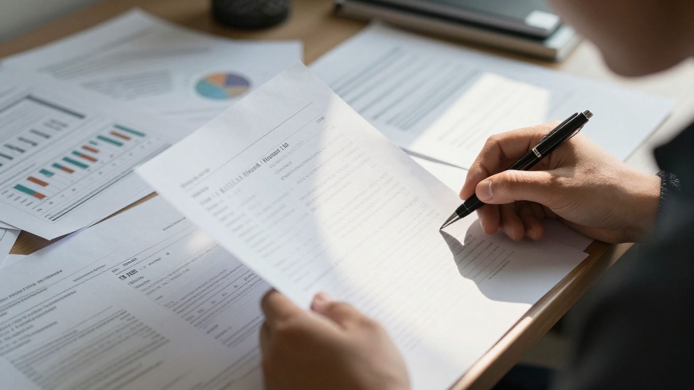 Persona planificando sus finanzas personales con documentos.