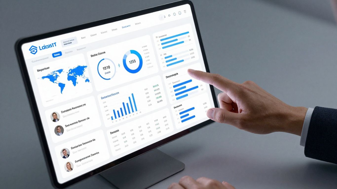 Centralized dashboard interface with business metrics and feedback.