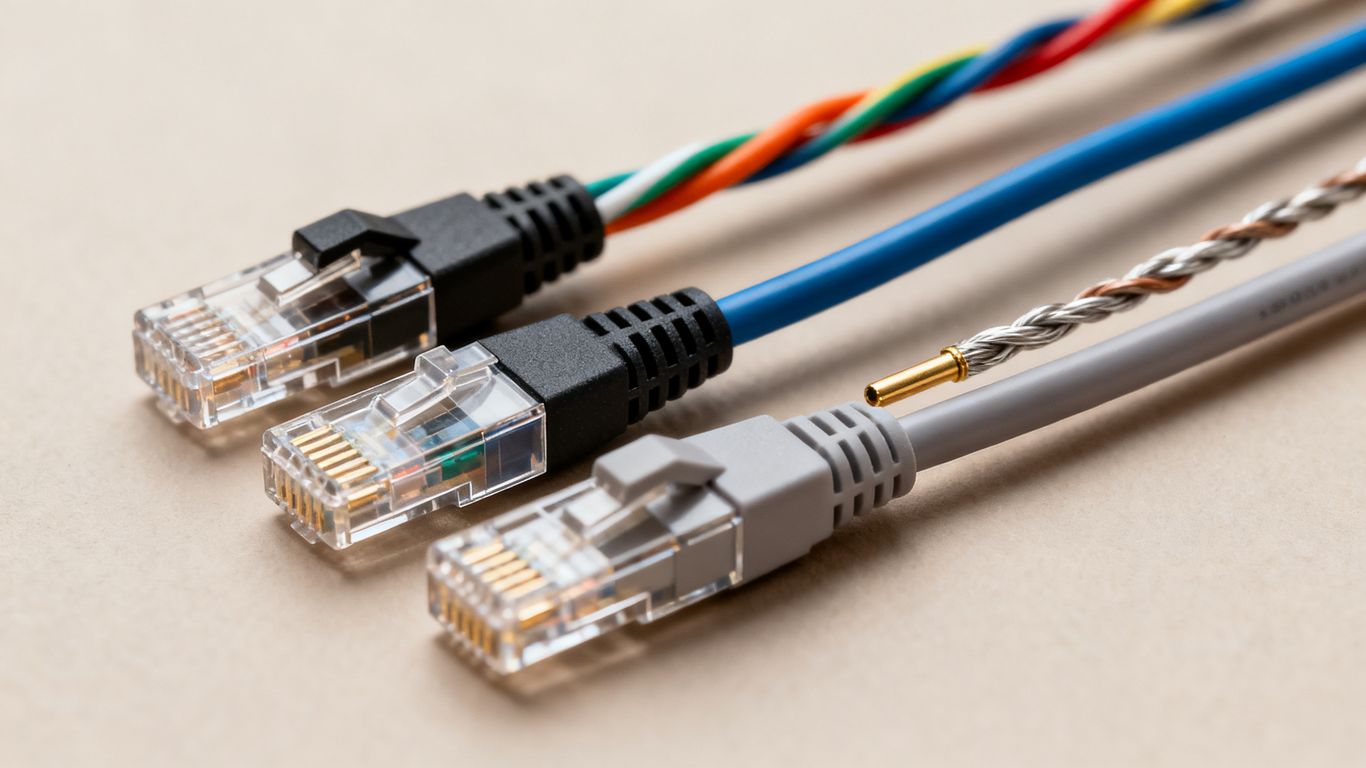 Various network cables and connectors