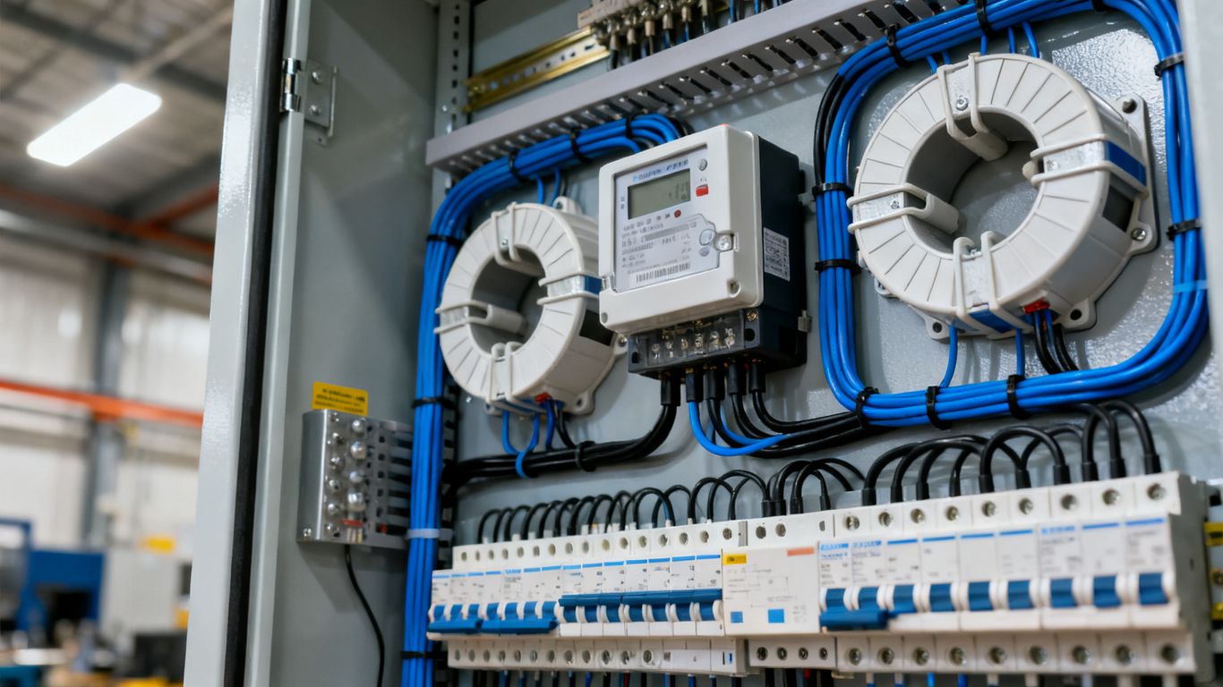 Tableau électrique solaire avec compteur Modbus installé
