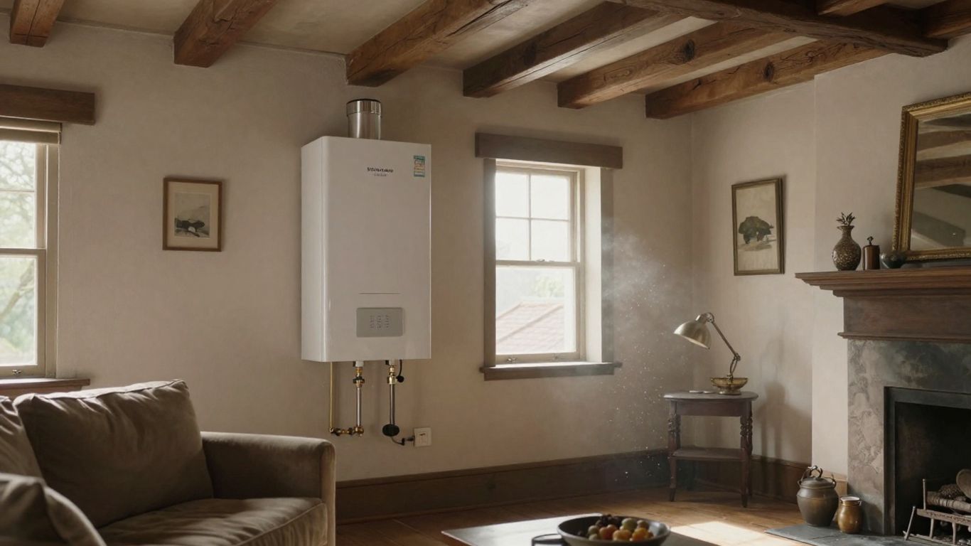 Chaudière à gaz dans une maison ancienne.