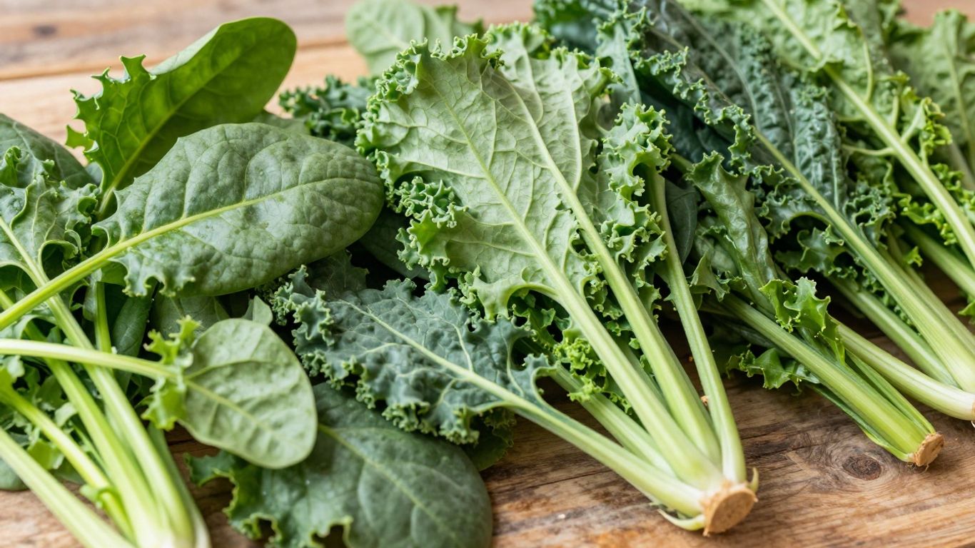 Frisches Blattgemüse und Kohlarten im Frühling