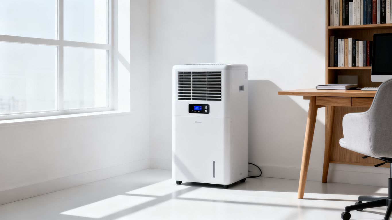 Dehumidifier positioned properly near a window