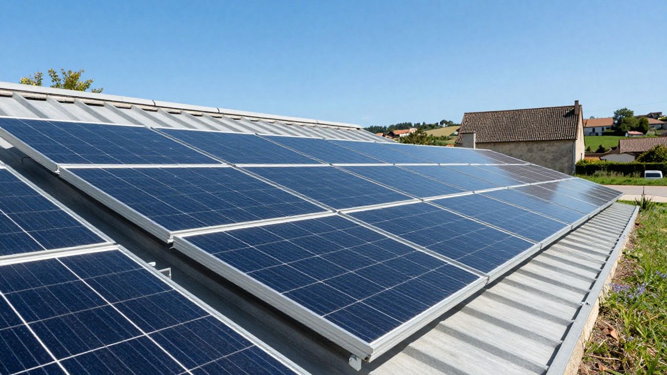 Panneaux solaires sur un toit en France