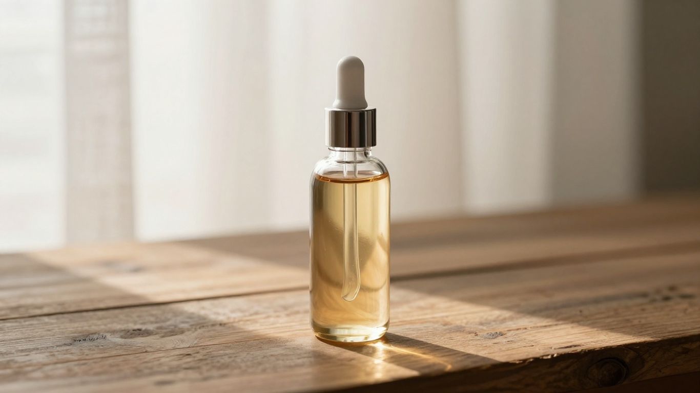 Glass bottle of clear liquid silver