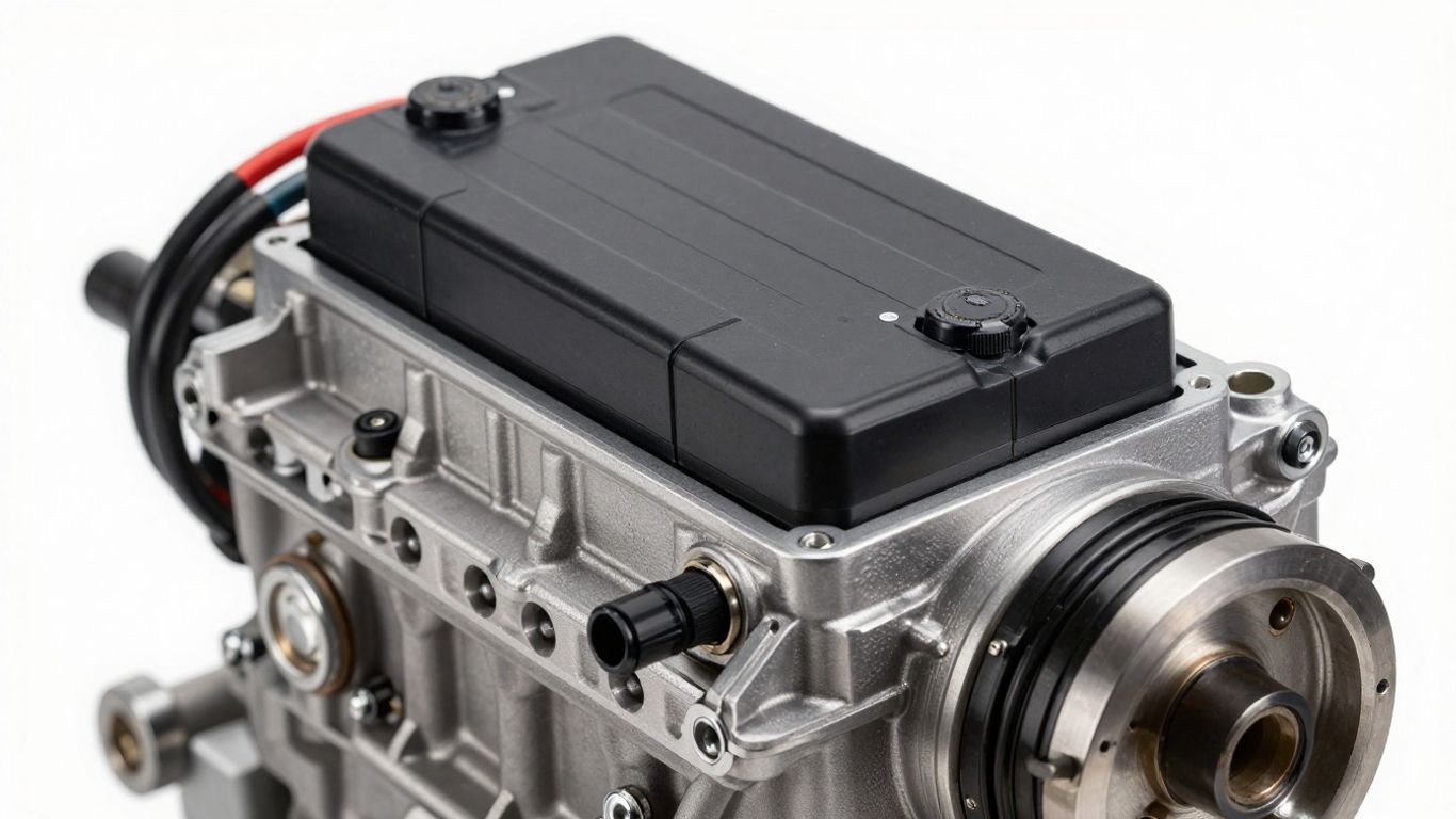 Diesel engine connected to a hybrid battery system.