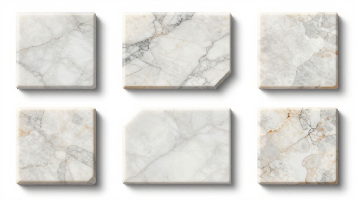 Marble tile finishes and edges sketch