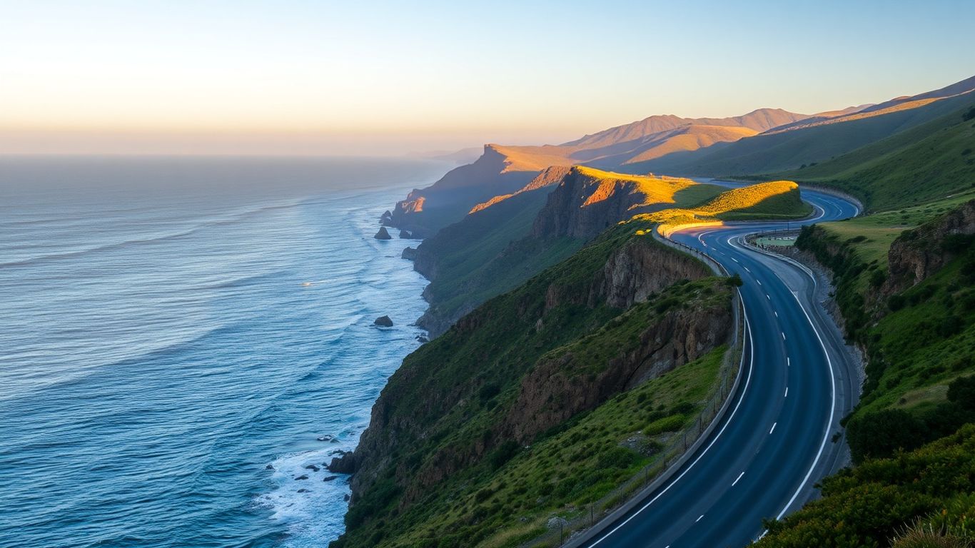 Scenic coastal highway view