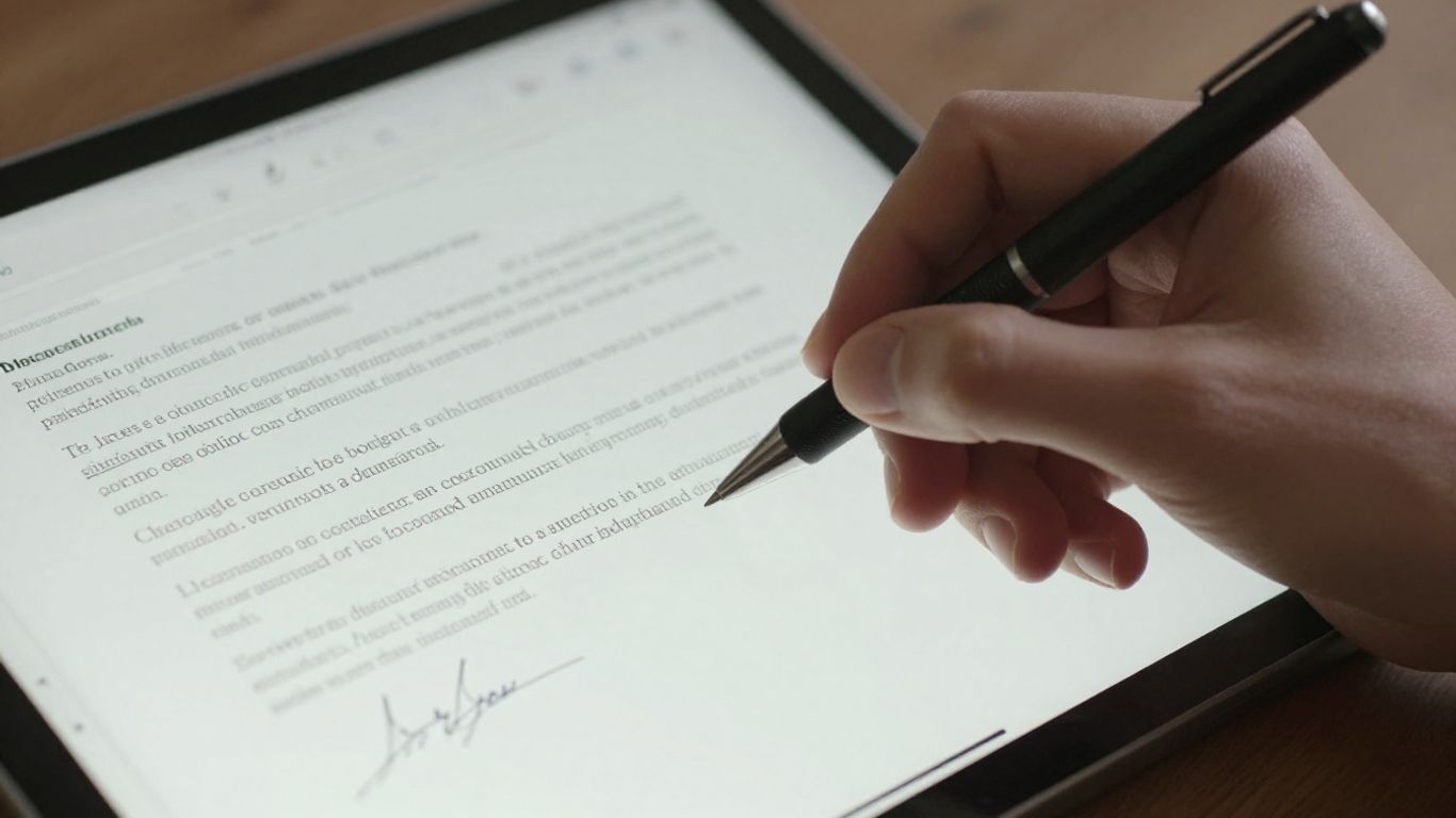 Podpisywanie dokumentów elektronicznie na tablecie.