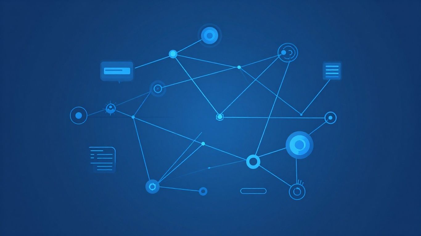 Technical illustration of network simplification and branching.