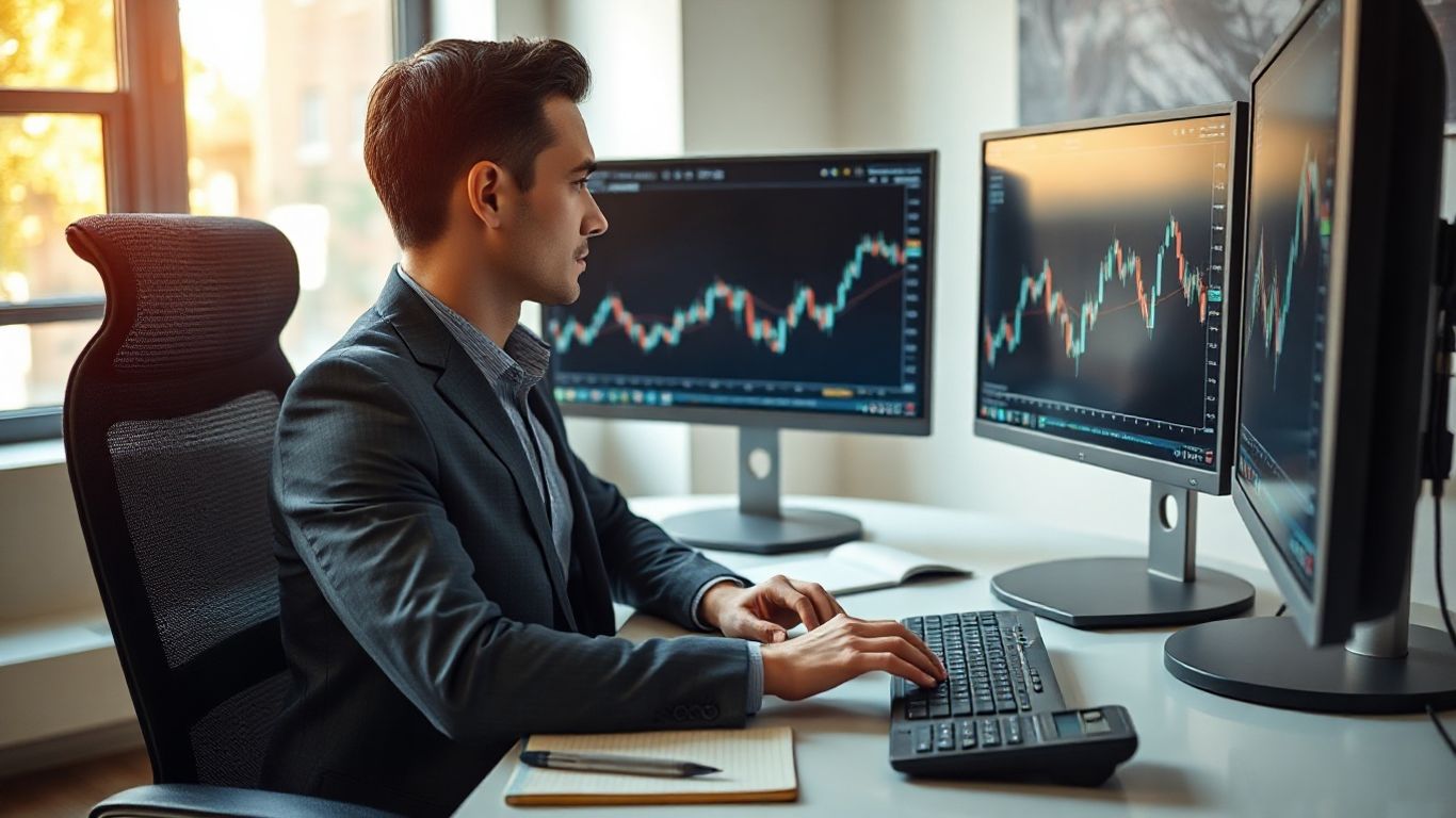 Futures trader reviewing multiple account options