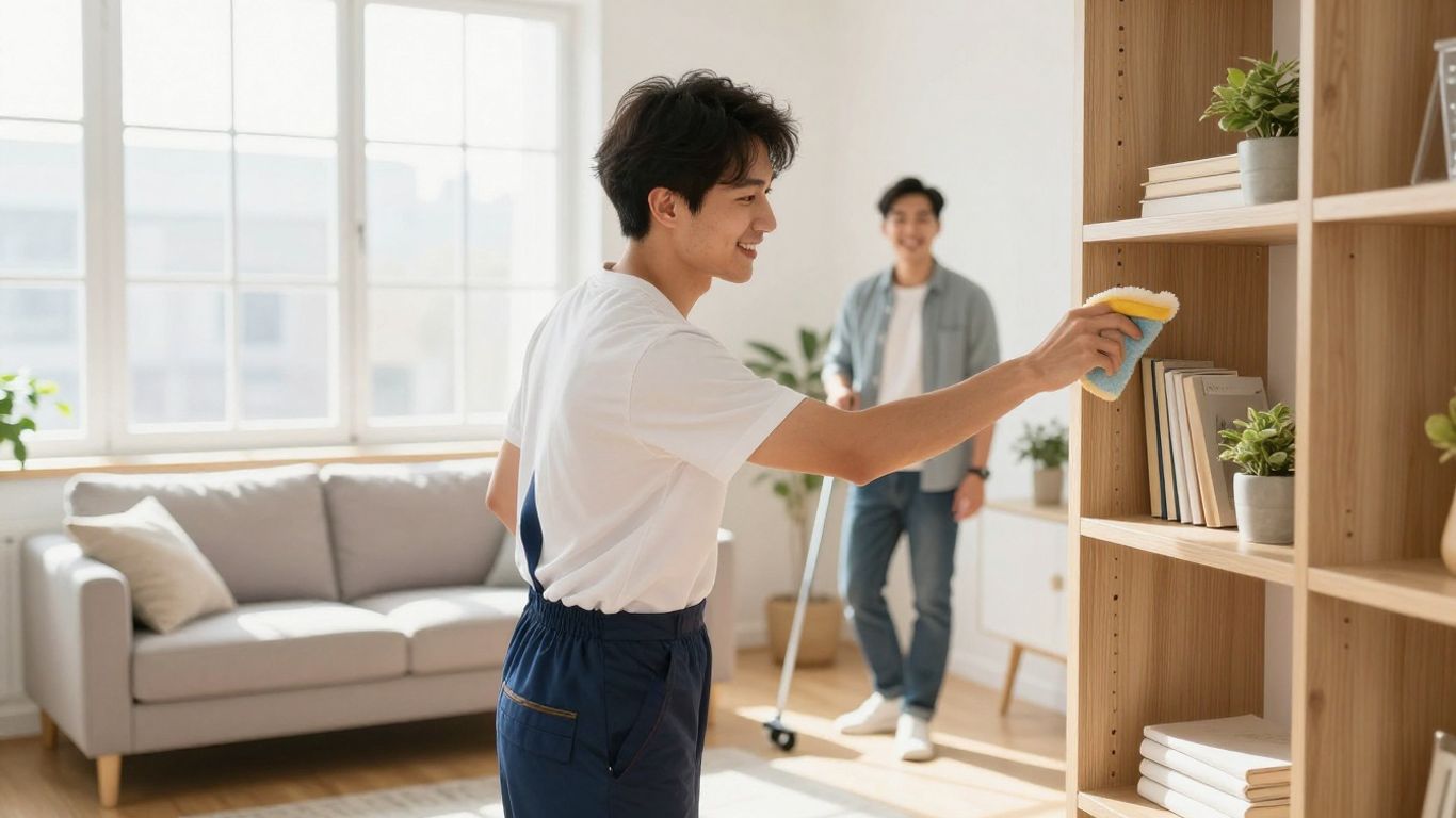 Homeowner happy with professional cleaning service