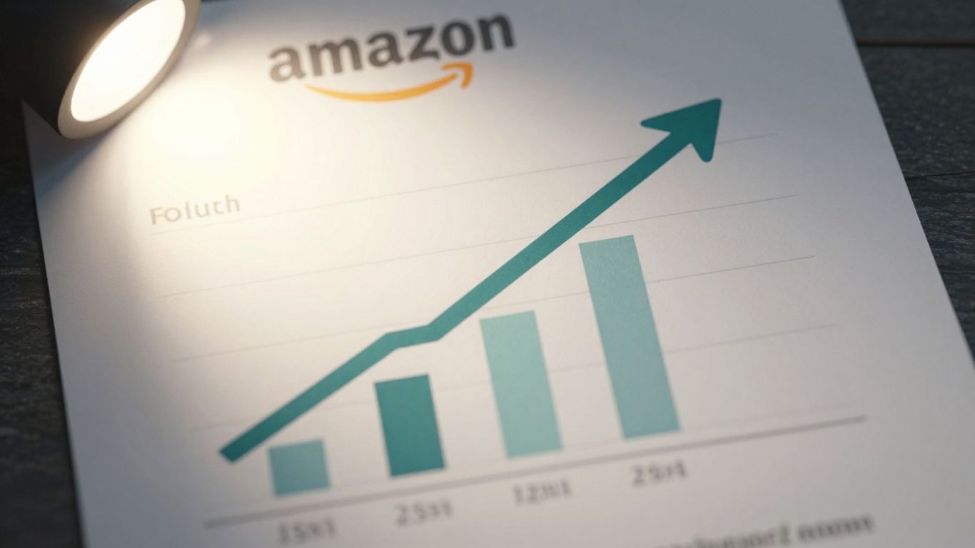 Amazon listing with upward arrows and spotlight