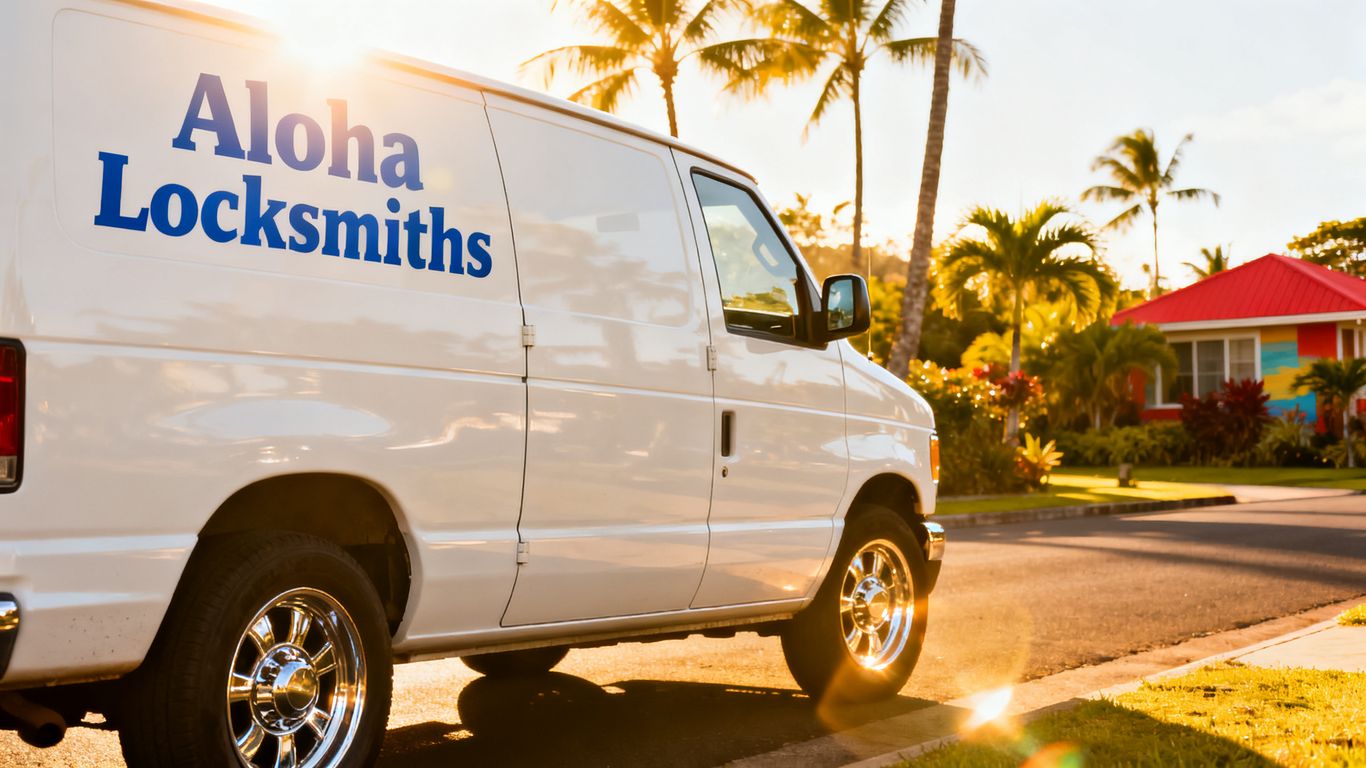 Mobile technician van arrives on location