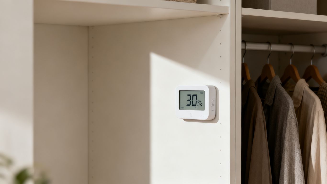 Smart home device installed near a wardrobe