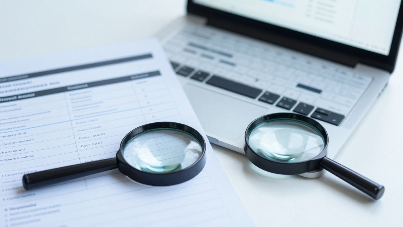 Website title audit on laptop screen