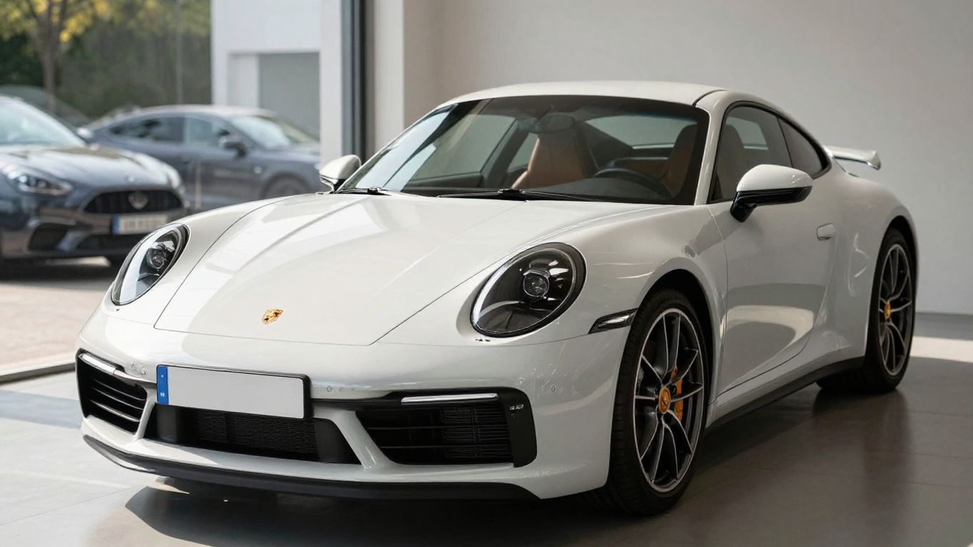 Porsche car in a modern garage.