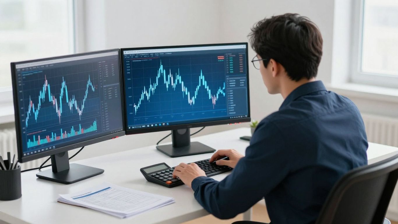 Futures trader reviewing evaluation options