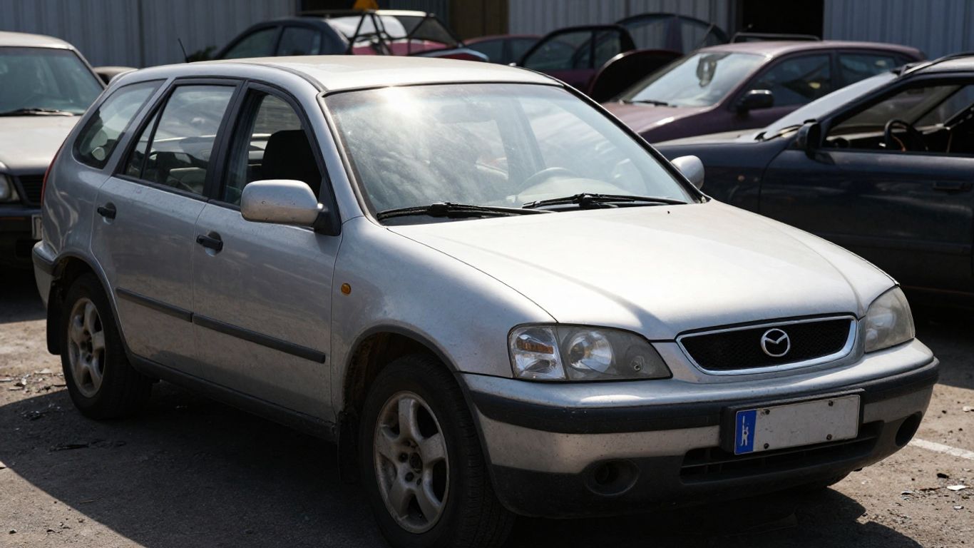 Mazda CX-7 car in a scrapyard setting