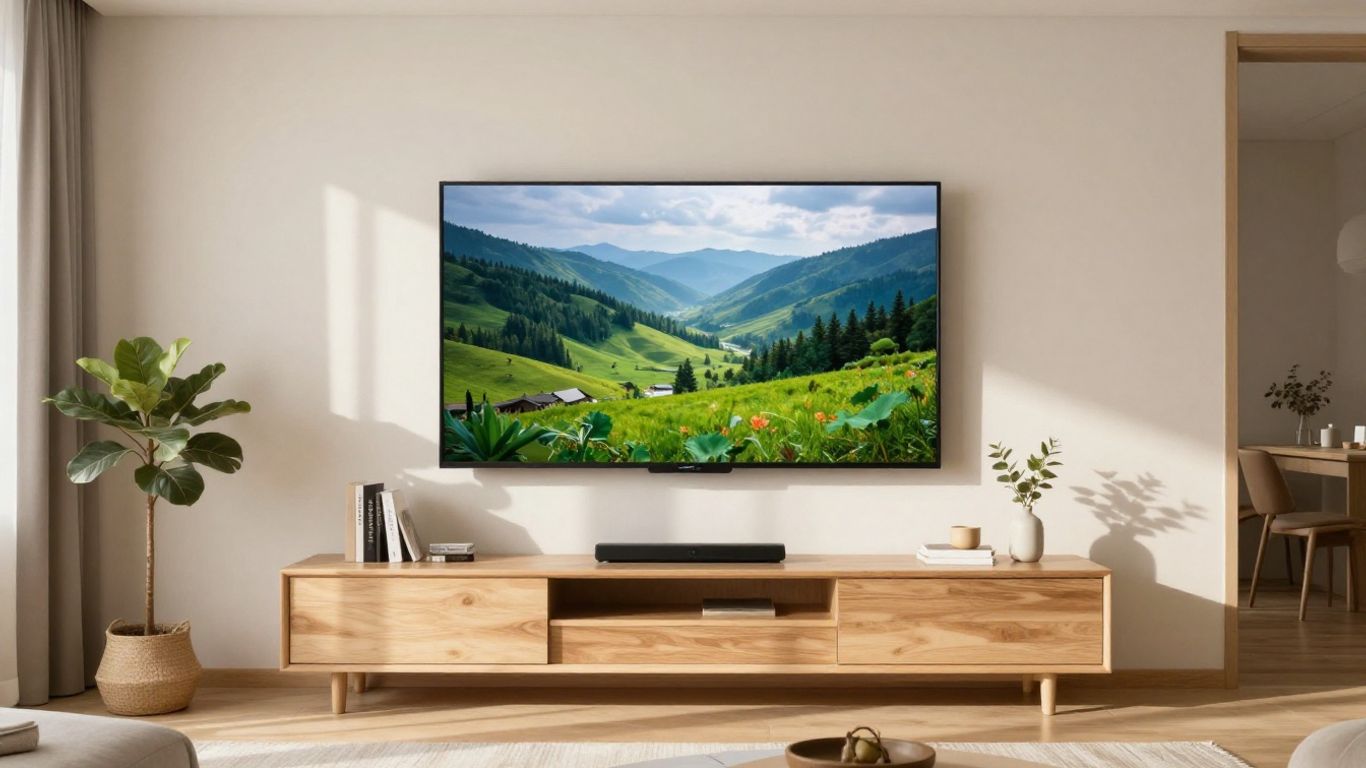 Bedroom with wall-mounted TV