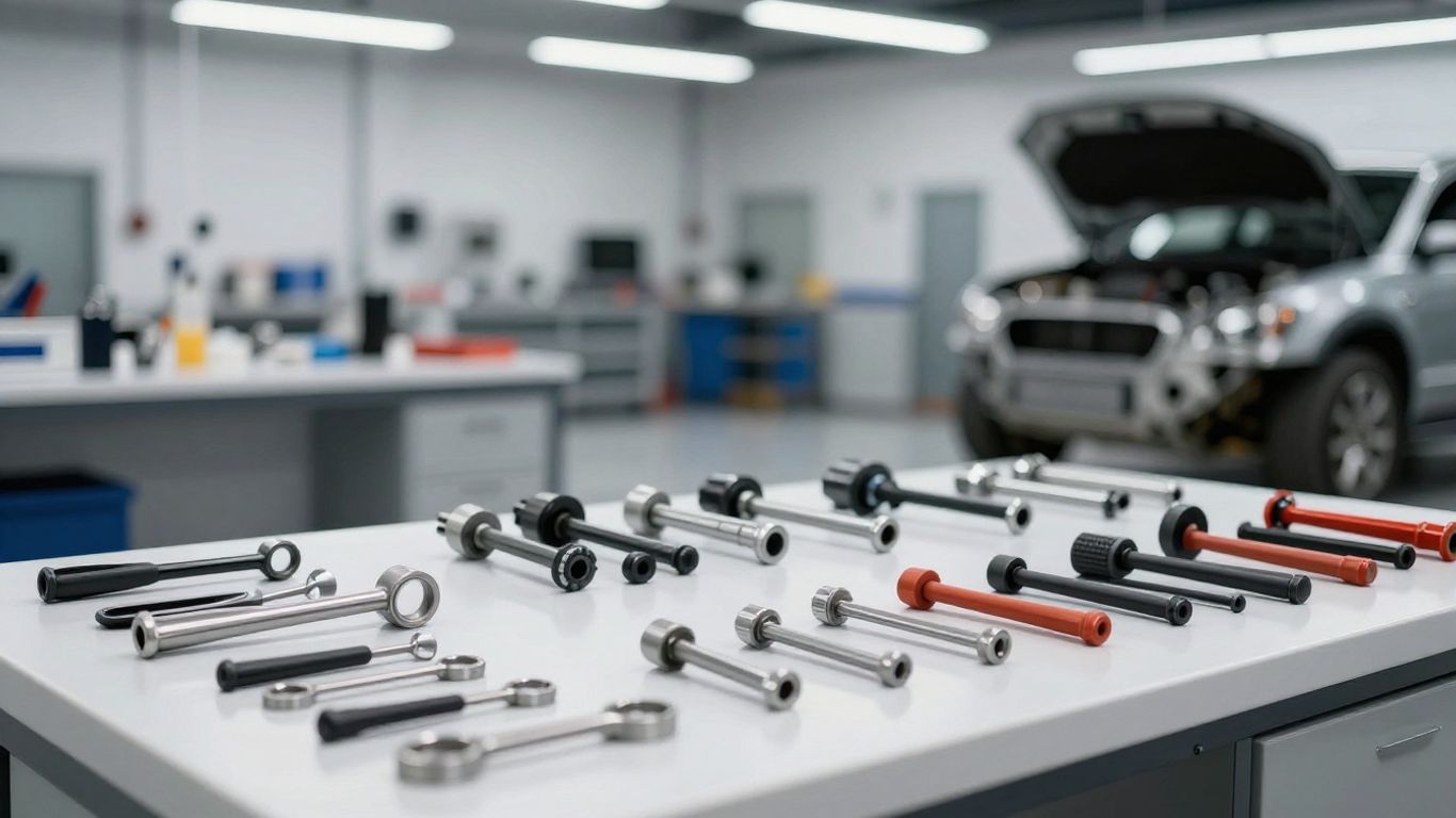 Interior view of a modern vehicle workshop