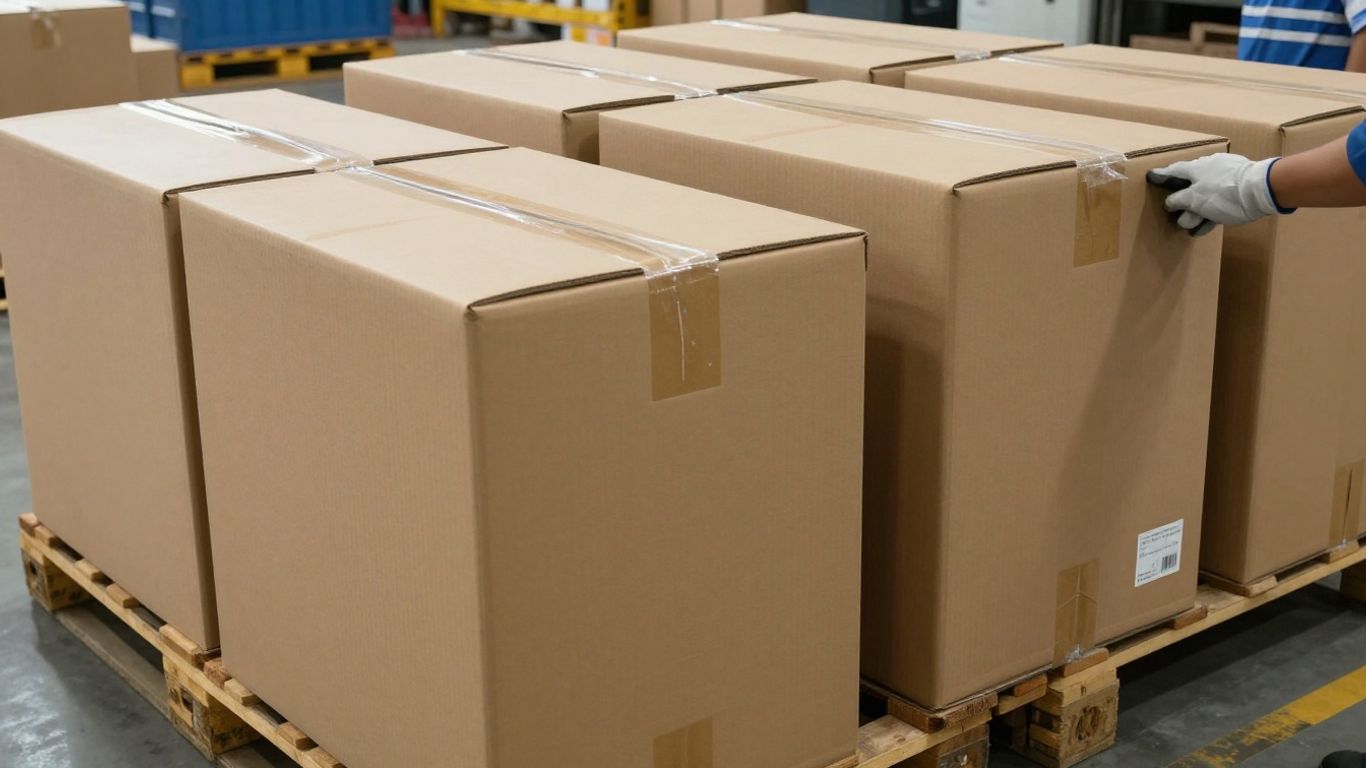 Freight cartons prepared for an international vape shipment