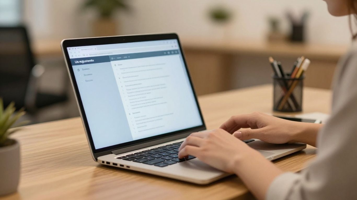 Human worker reviewing automated content drafts