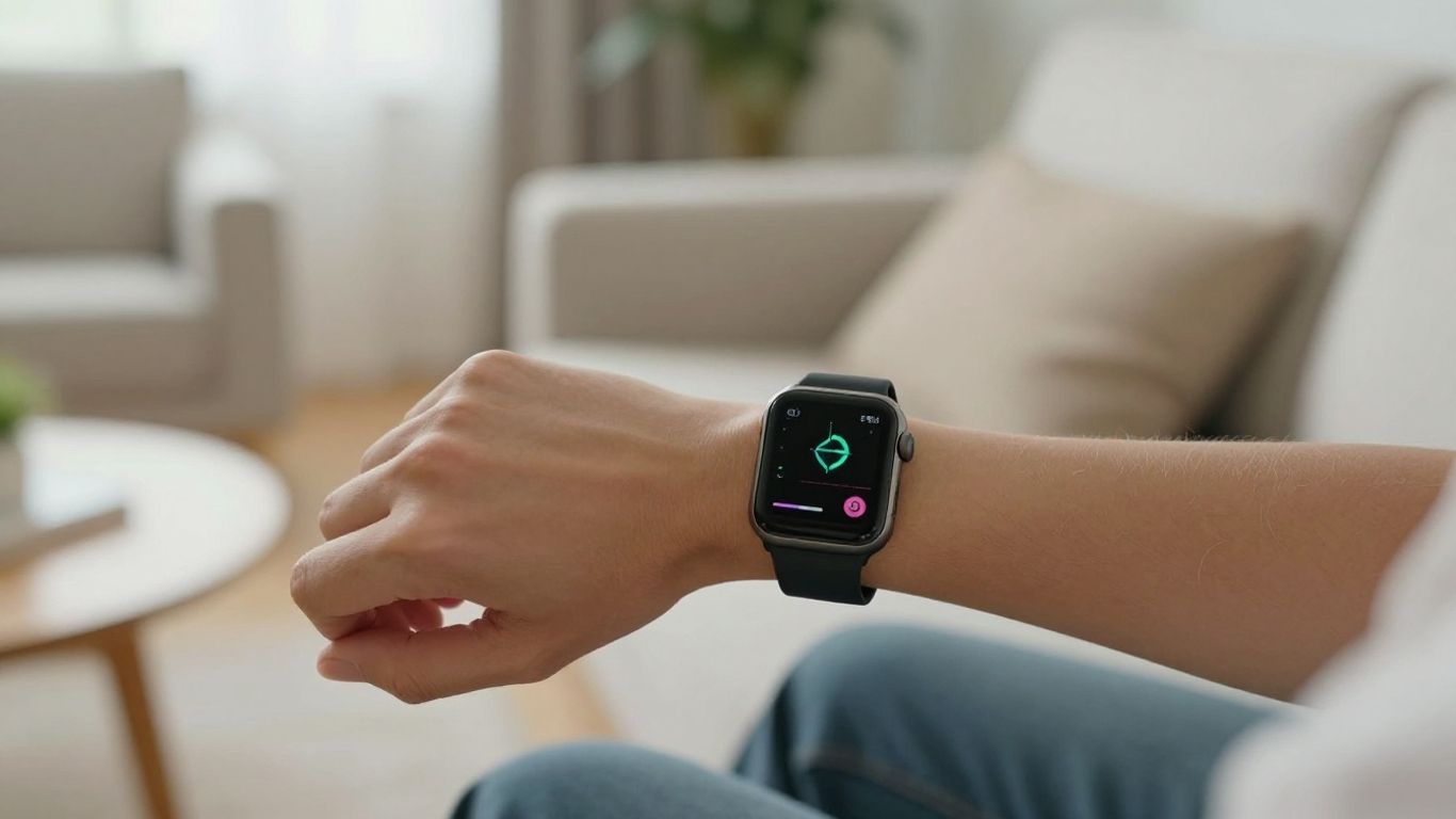 A person using a health tracking device