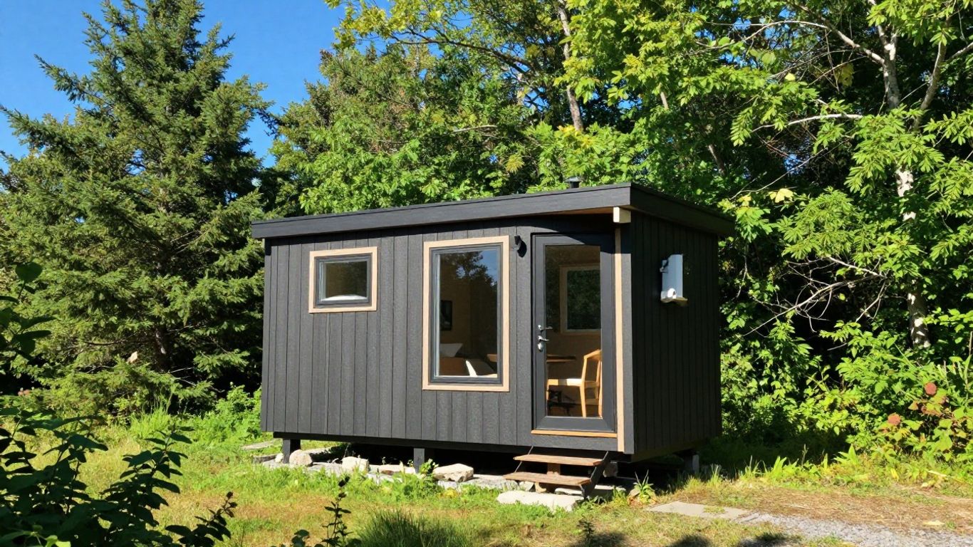 Maine tiny home in a natural setting.