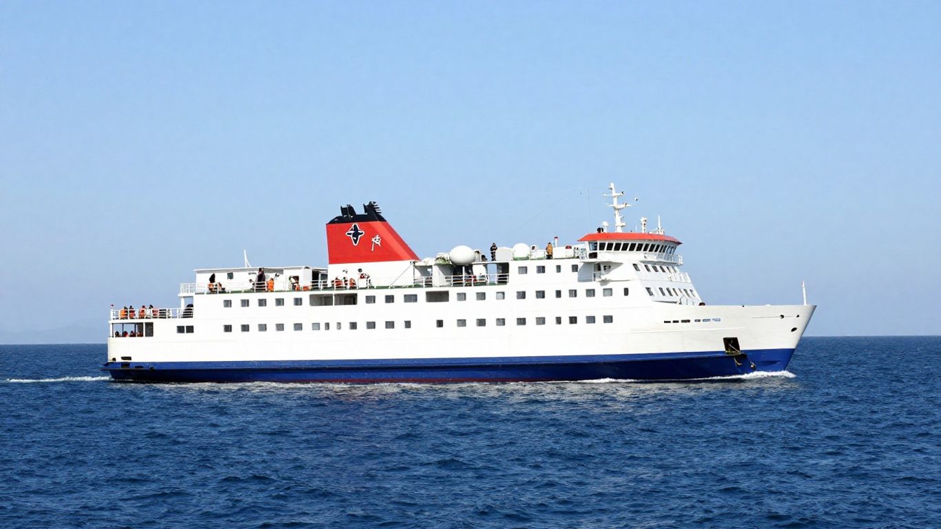 Ferry sailing across the sea to Dover