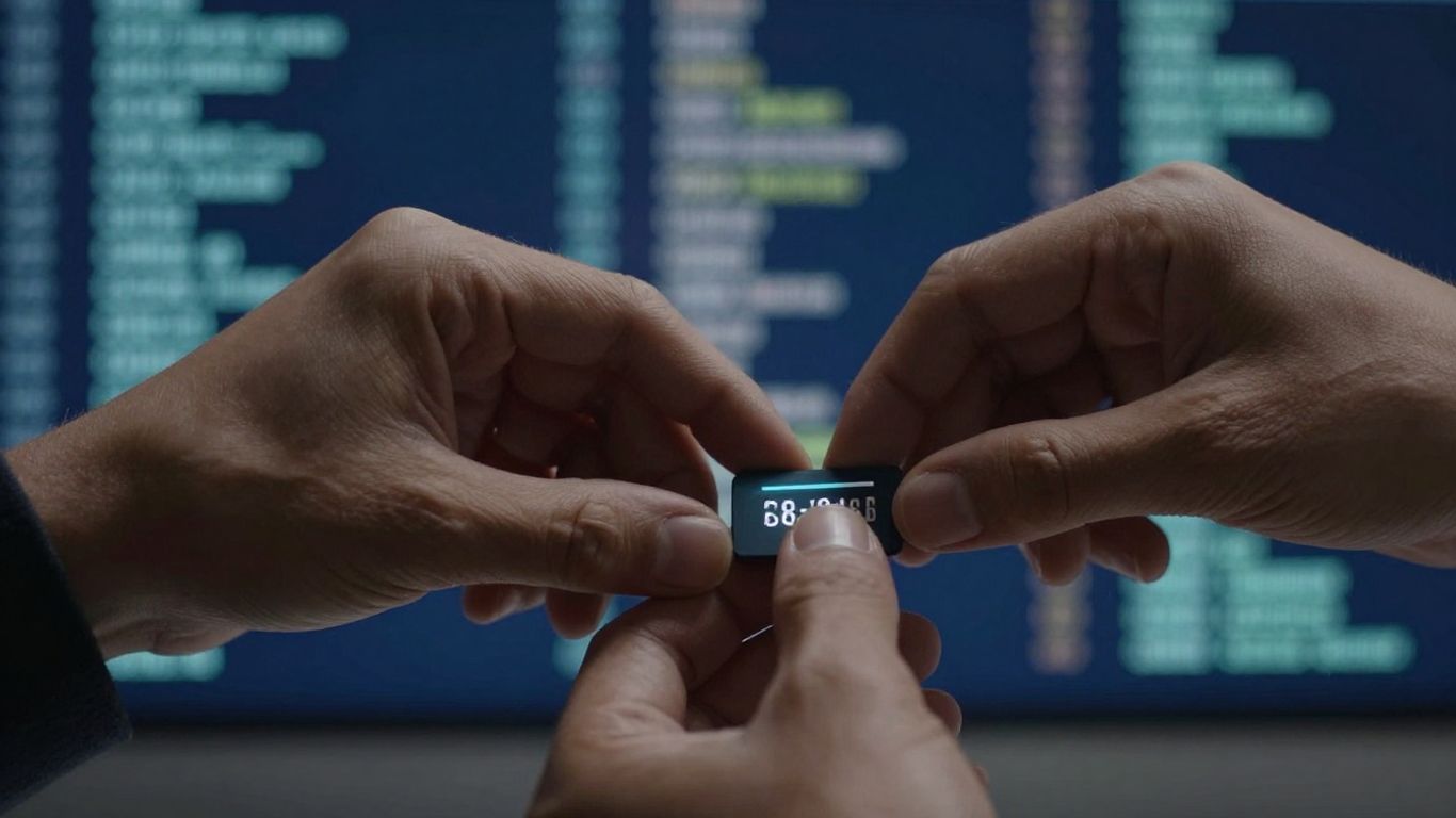 Hands arranging digital data points for Amazon PPC.