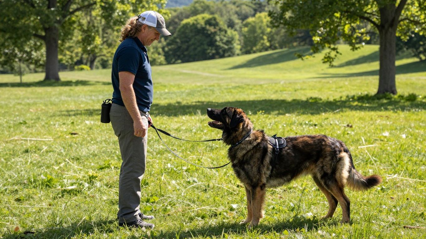 Professional dog training session outdoors in Tennessee park.