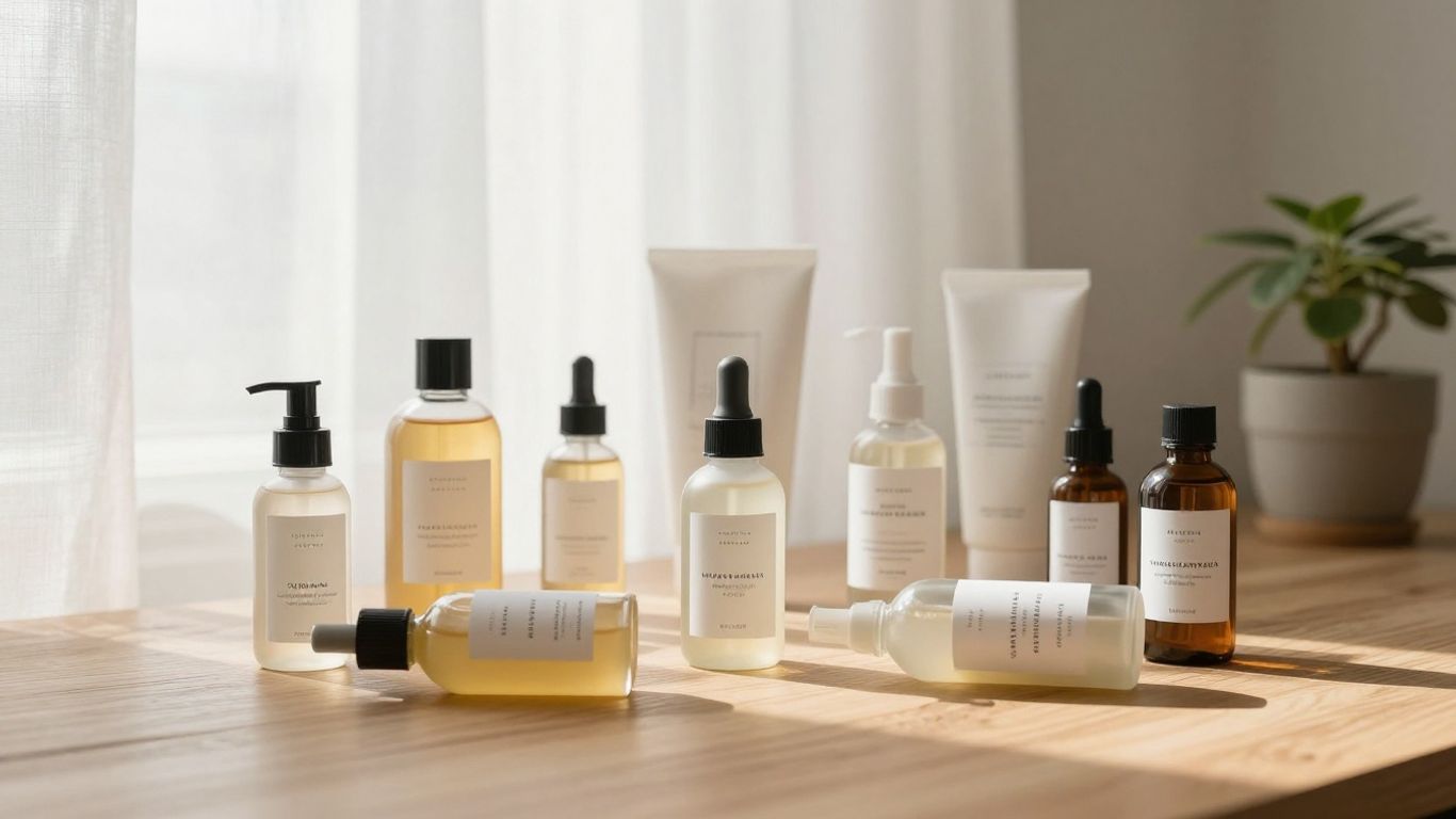 A diverse selection of natural and organic lubricant bottles