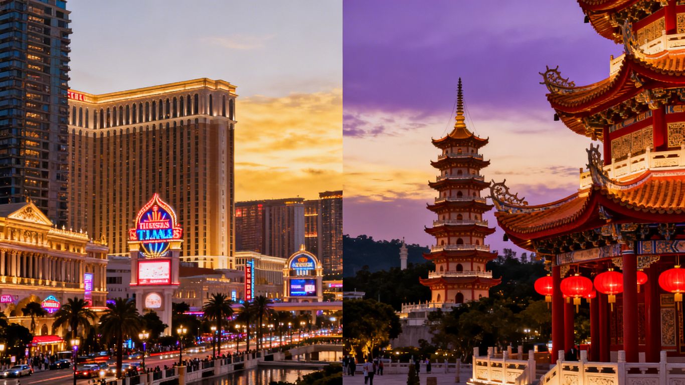 澳門與拉斯維加斯天際線對比圖
