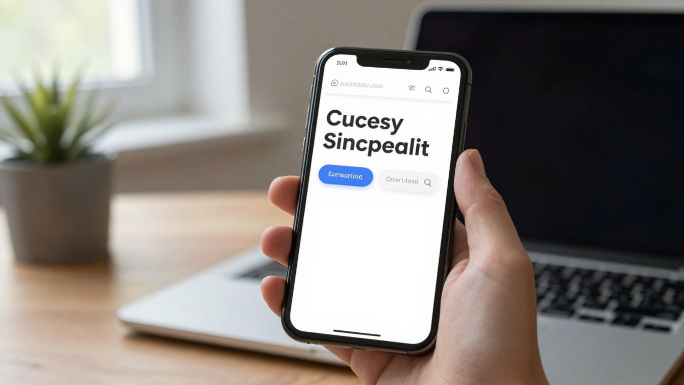 Accessible mobile website viewed in bright workspace