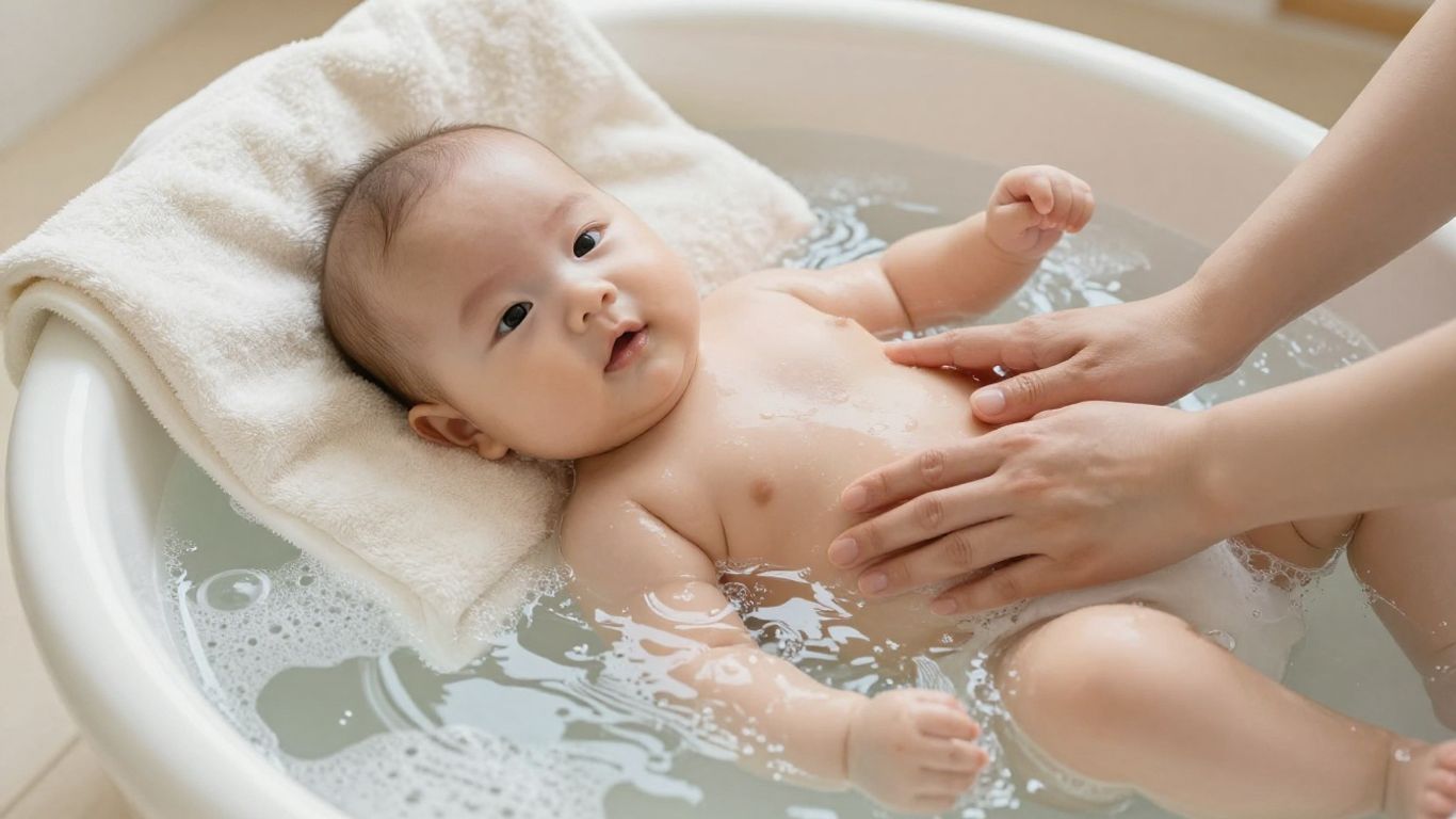 Bebé relajándose en un spa con flotador y masaje.