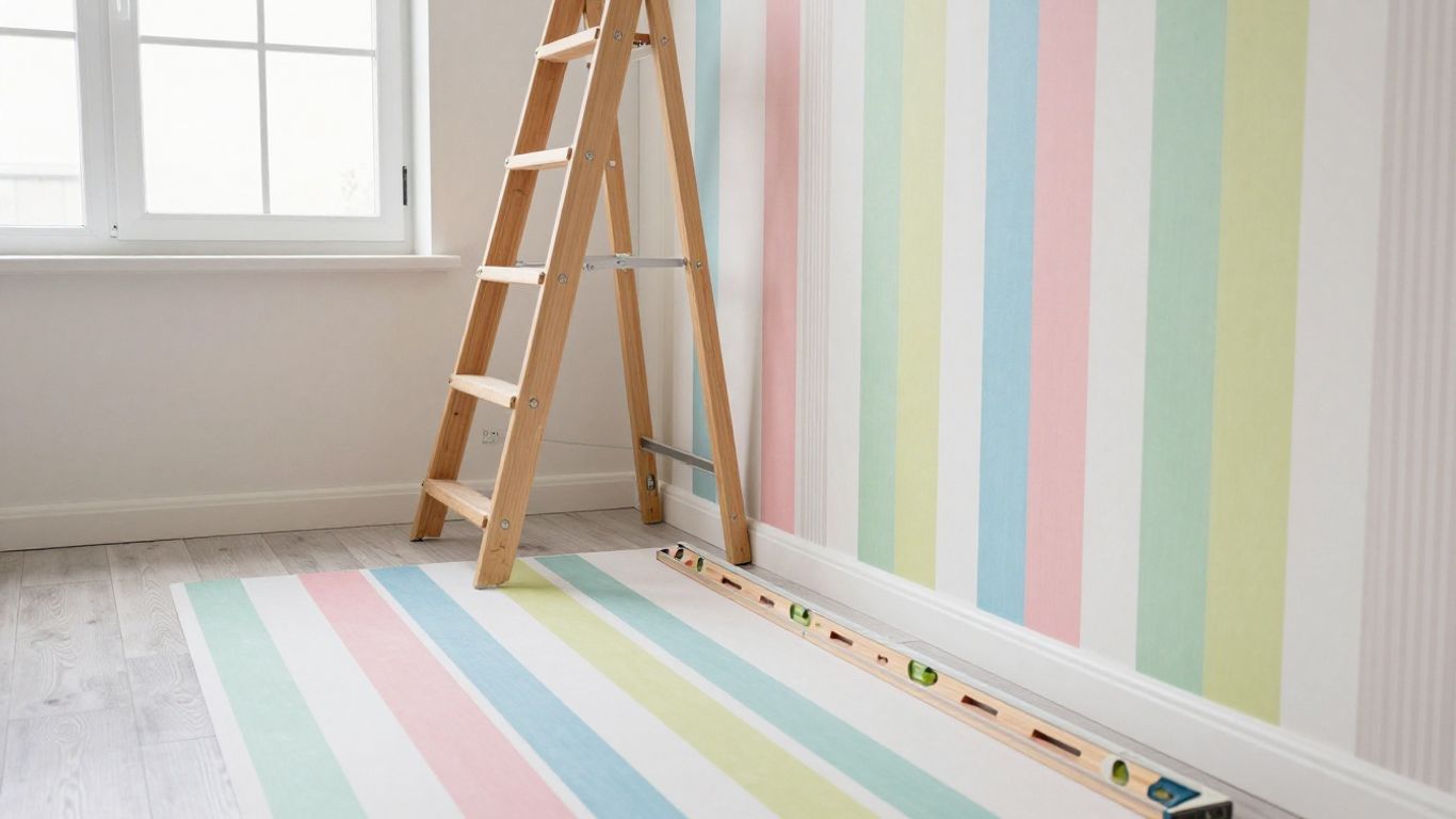 Découpe précise des lés pour chambre enfant