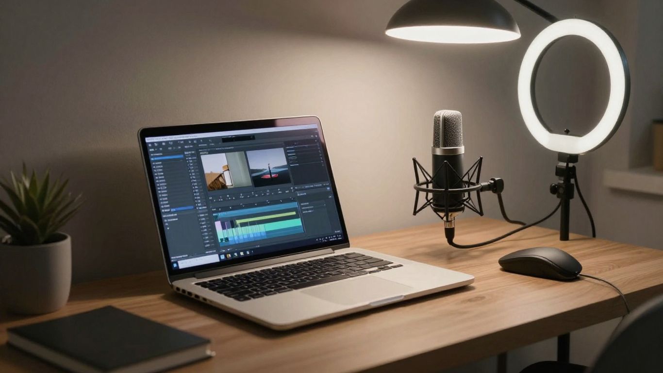 Home video editing studio setup on a budget.