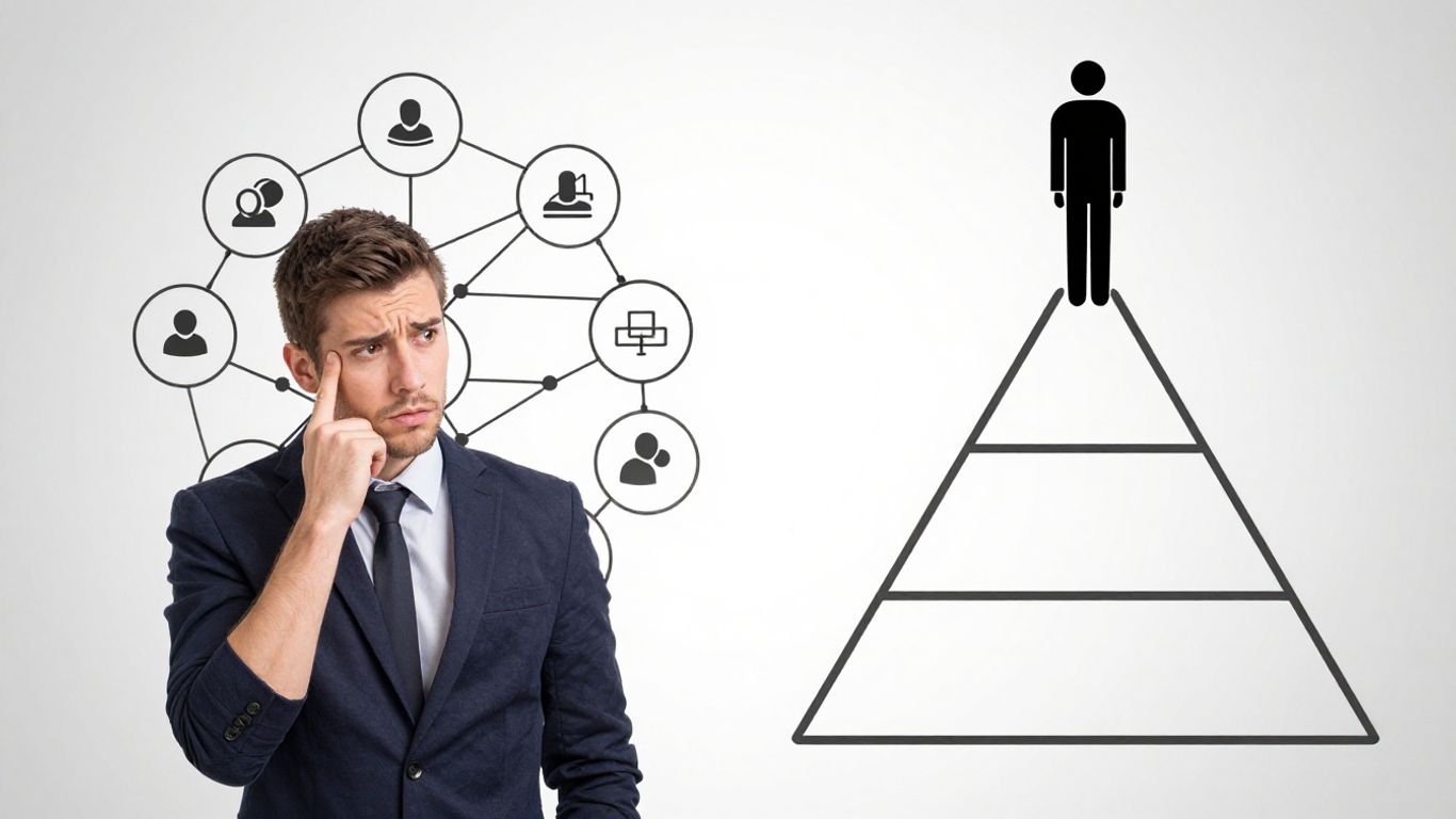 Pyramid scheme vs. legitimate business model comparison.
