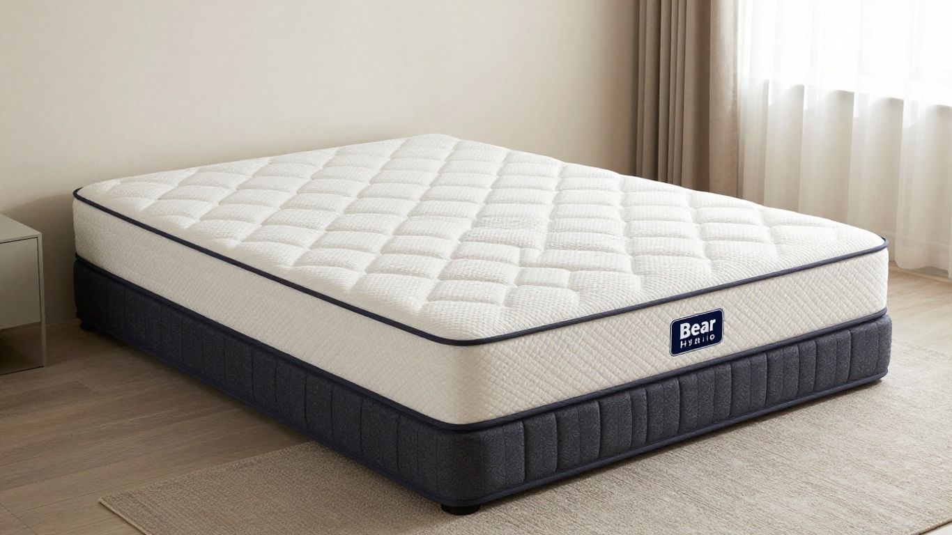 Bear Elite Hybrid mattress in a bedroom.